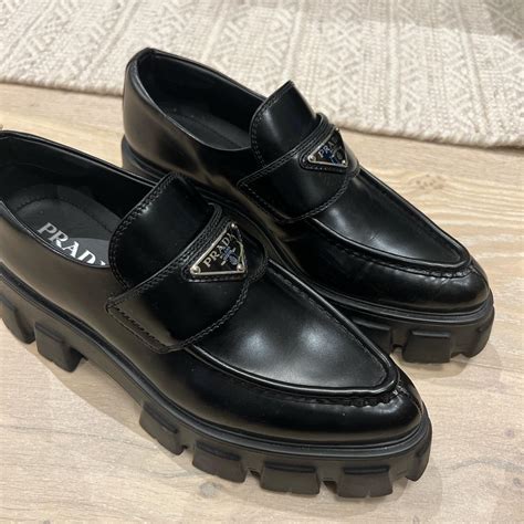 used prada monolith loafers|Prada monolith loafers second hand.